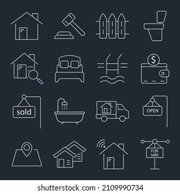 real estate   icons set . real estate   pack symbol vector elements for infographic web