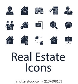 Real Estate icons set . Real Estate pack symbol vector elements for infographic web