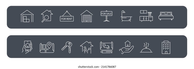 Real Estate icons set . Real Estate pack symbol vector elements for infographic web