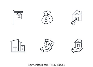 real estate icons set . real estate pack symbol vector elements for infographic web