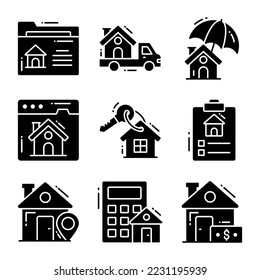 Real estate icons set, Premium quality. Simple thin line design. Modern symbols collection.