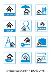 Real estate icons set - vector illustration
