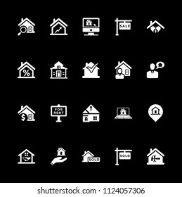Real Estate Icons Set Vector White