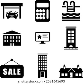 Real Estate Icons Set Vector.