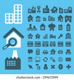 real estate icons set, vector