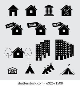 Real estate icons set vector illustration