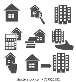 Real estate icons set. Vector illustration.