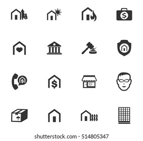 Real estate icons set for web sites and user interface