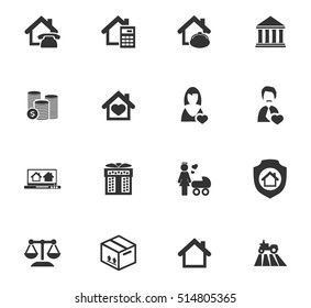 Real estate icons set for web sites and user interface