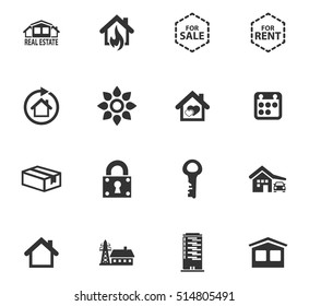 Real estate icons set for web sites and user interface