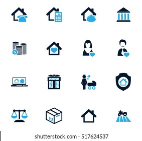 Real estate icons set for web sites and user interface