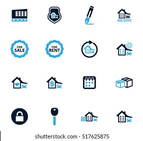 Real estate icons set for web sites and user interface