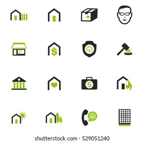 Real estate icons set for web sites and user interface