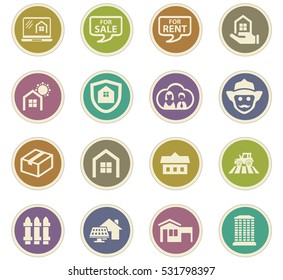 Real estate icons set for web sites and user interface