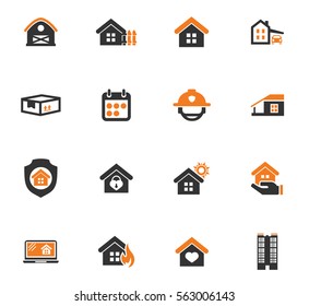 Real estate icons set for web sites and user interface
