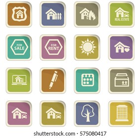 Real estate icons set for web sites and user interface