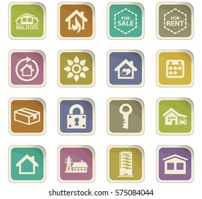 Real estate icons set for web sites and user interface