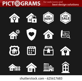 Real estate icons set for web sites and user interface