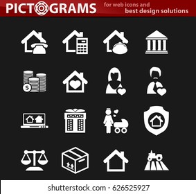 Real estate icons set for web sites and user interface