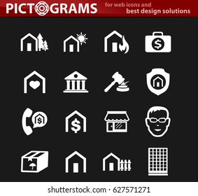 Real estate icons set for web sites and user interface