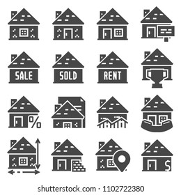 Real Estate icons set with White Background