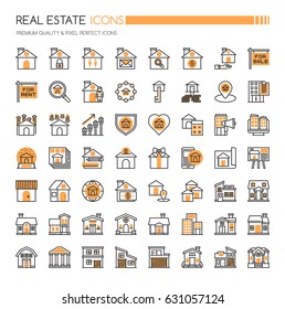 Real Estate Icons , Thin Line And Pixel Perfect Icons