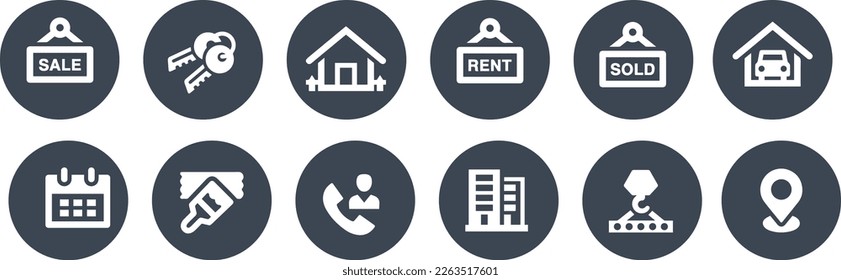 Vektordesign von Real Estate-Symbolen