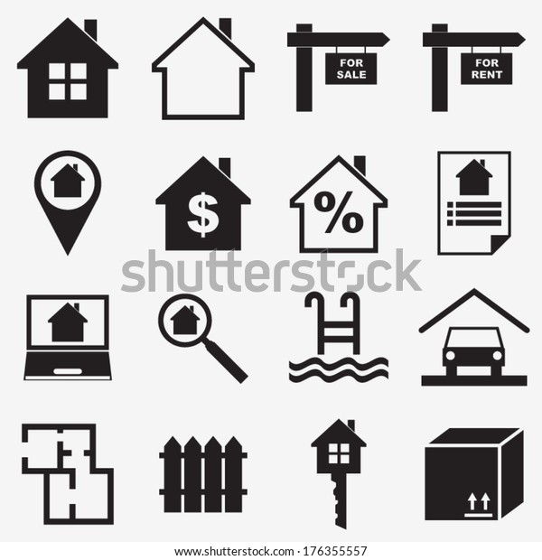 Real estate icons.\
Vector illustration
