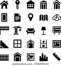 Paquete de Vector de iconos de bienes raíces
