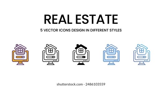 Immobiliensymbole Vektorgrafik Set Stock Illustration.