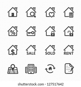 Real Estate Icons with White Background