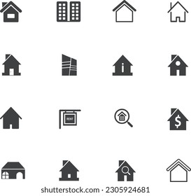 
Real Estate Icons with White Background