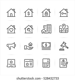 Real Estate icons with White Background 
