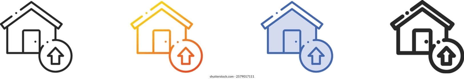 real estate icon.Thin Linear, Gradient, Blue Stroke and bold Style Design Isolated On White Background