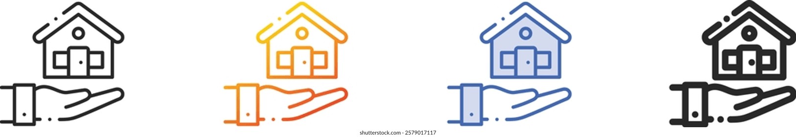 real estate icon.Thin Linear, Gradient, Blue Stroke and bold Style Design Isolated On White Background