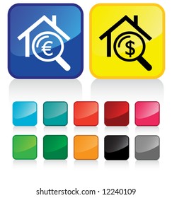 real estate industry button - and suggested colors with glossy aspect part 1/6
