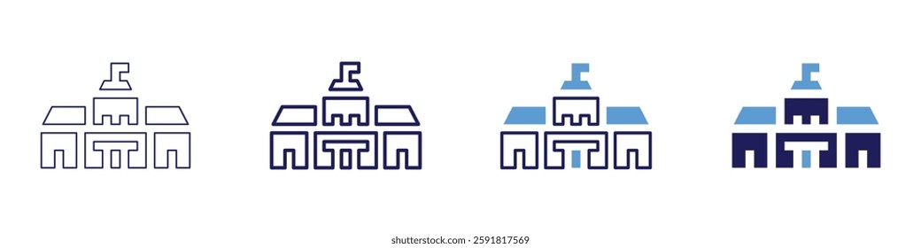 Real estate industry insights icon in 4 different styles. Thin Line, Line, Bold Line, Duotone. Duotone style. Editable stroke.