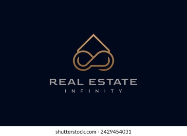 Real Estate Infinity Logo design, building and infinity icon combination, suitable for Architecture Building apps logo design, flat design logo template element, vector illustration