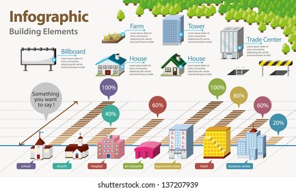Real Estate Infographic. Building Icon