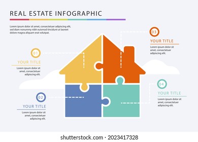 Real estate infographic design template. Rent, sale building, house service graphic. Business infographic graph, mortgage diagram construction. Architecture property presentation. Vector illustration