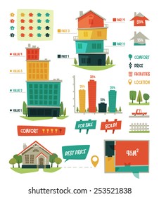 Real estate. Infographic elements. Vector illustration.