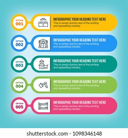 Real estate infographic in multicolored lines