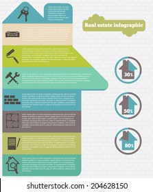 Real estate infographic set  vector illustration. 