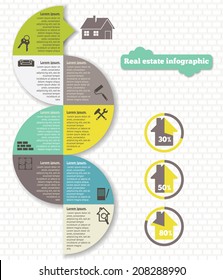Real estate infographic set  vector illustration.