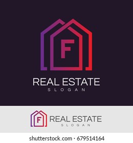 real estate initial Letter F Logo design