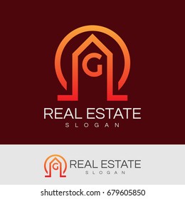 real estate initial Letter G Logo design