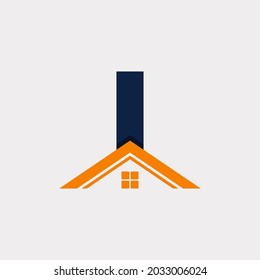 Real Estate. Initial Letter I House Logo Design Template Element. Vector Eps10