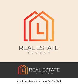 real estate initial Letter L Logo design