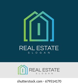 real estate initial Letter I Logo design