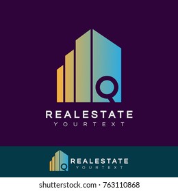 real estate initial Letter Q Logo design